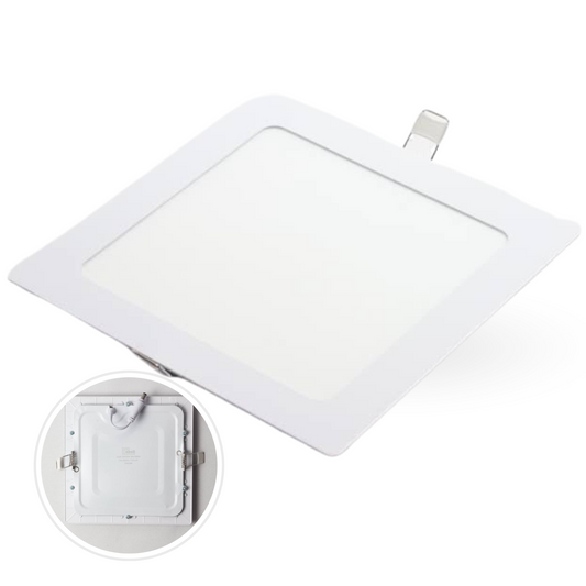 EBELI Lampara cuadrada LED Blanco 6500K 12 WATT para empotrar interiores