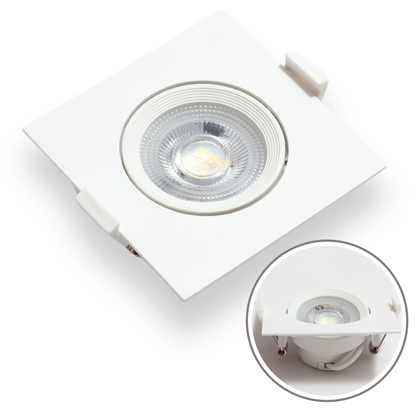 EBELI Spot Blanco LED Embutido Cuadrado 7W Luz Blanca 6500K