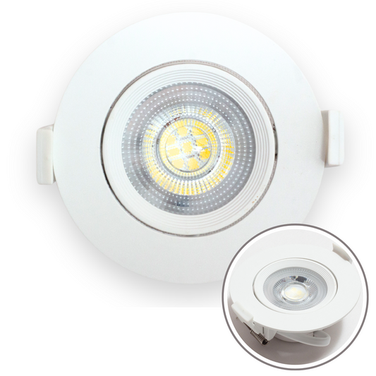 EBELI Spot Blanco LED Embutido Redondo 7W Luz Calida 3000K