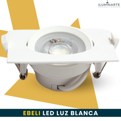 EBELI Spot Blanco LED Embutido Cuadrado 7W Luz Blanca 6500K