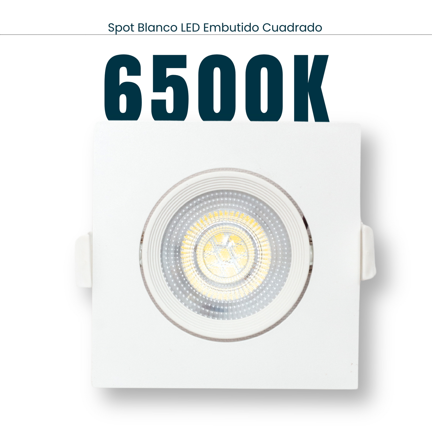 EBELI Spot Blanco LED Embutido Cuadrado 7W Luz Blanca 6500K