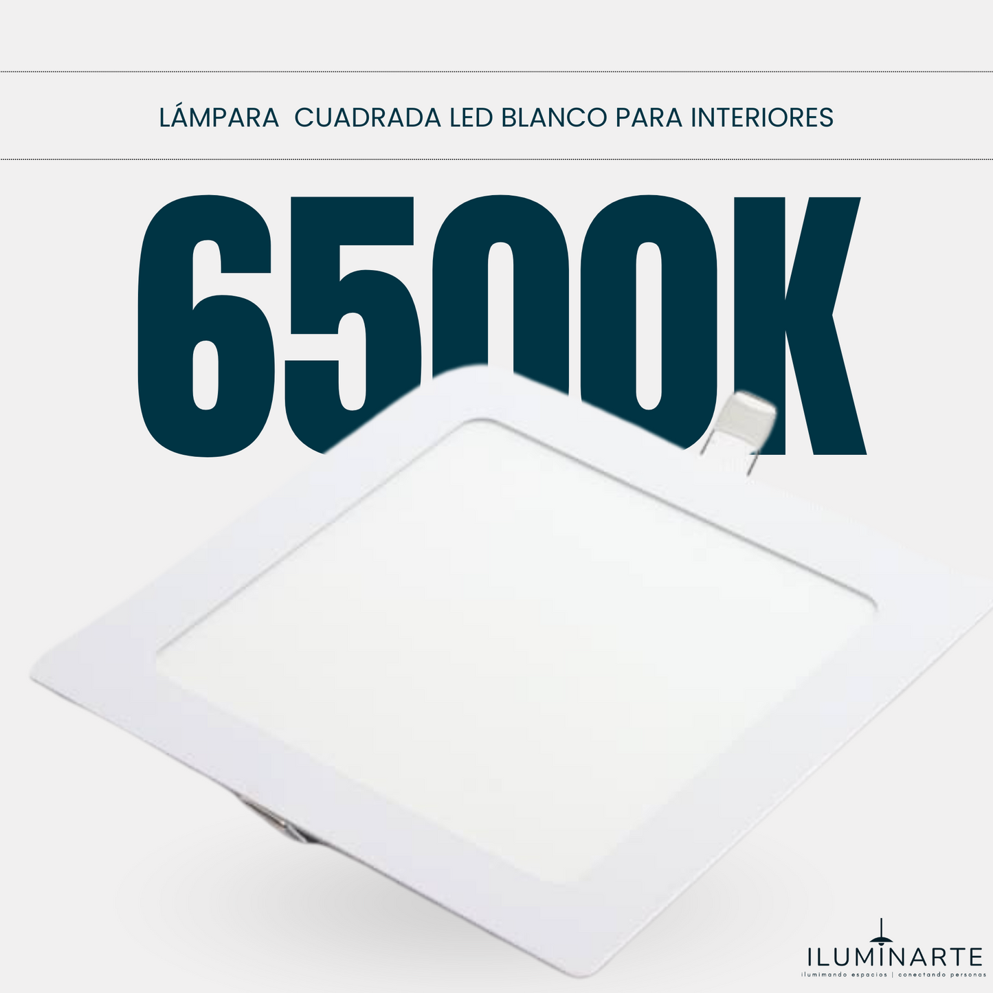 EBELI Lampara cuadrada LED Blanco 6500K 12 WATT para empotrar interiores