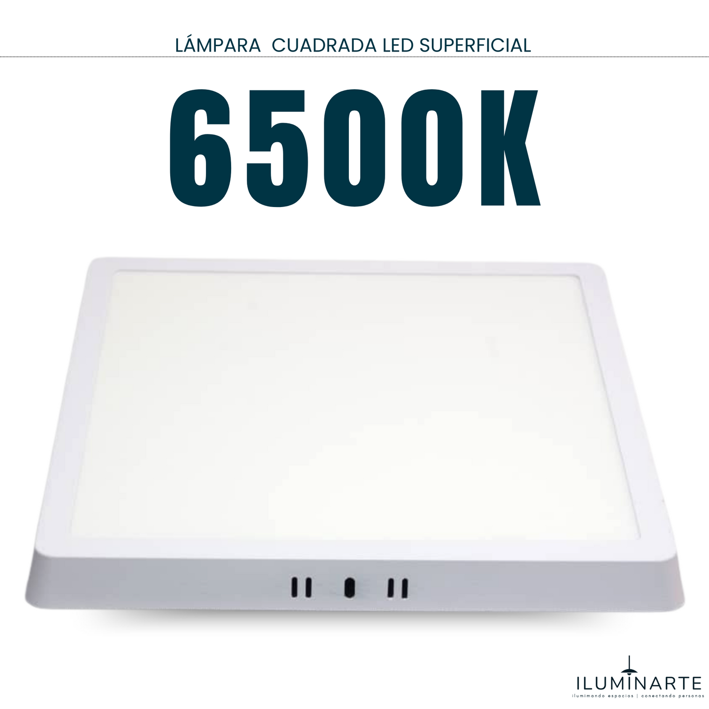 EBELI Lampara cuadrada LED Superficial Blanco 6500K 24 WATT para empotrar interiores