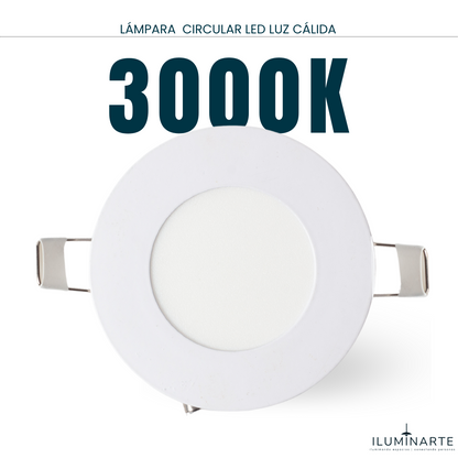 EBELI Lampara redonda LED luz cálida 3000K 3 WATT para empotrar interiores