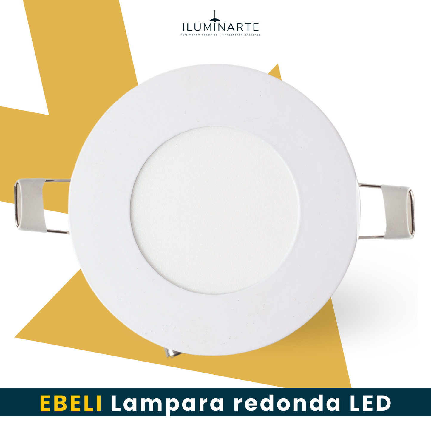 EBELI Lampara redonda LED luz cálida 3000K 3 WATT para empotrar interiores