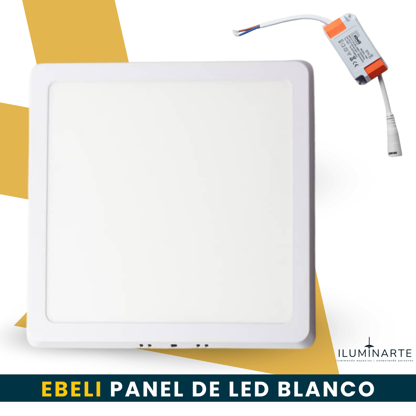 EBELI Panel cuadrado superficial LED Blanco 6500K 18 WATT para interiores