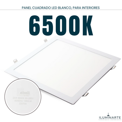 EBELI Panel embutido cuadrado LED Blanco 6500K 24 WATT para interiores