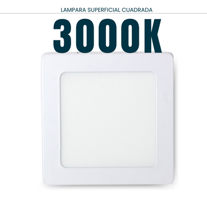 EBELI  Lampara Superficial Cuadrada 6W Luz Calida 3000K