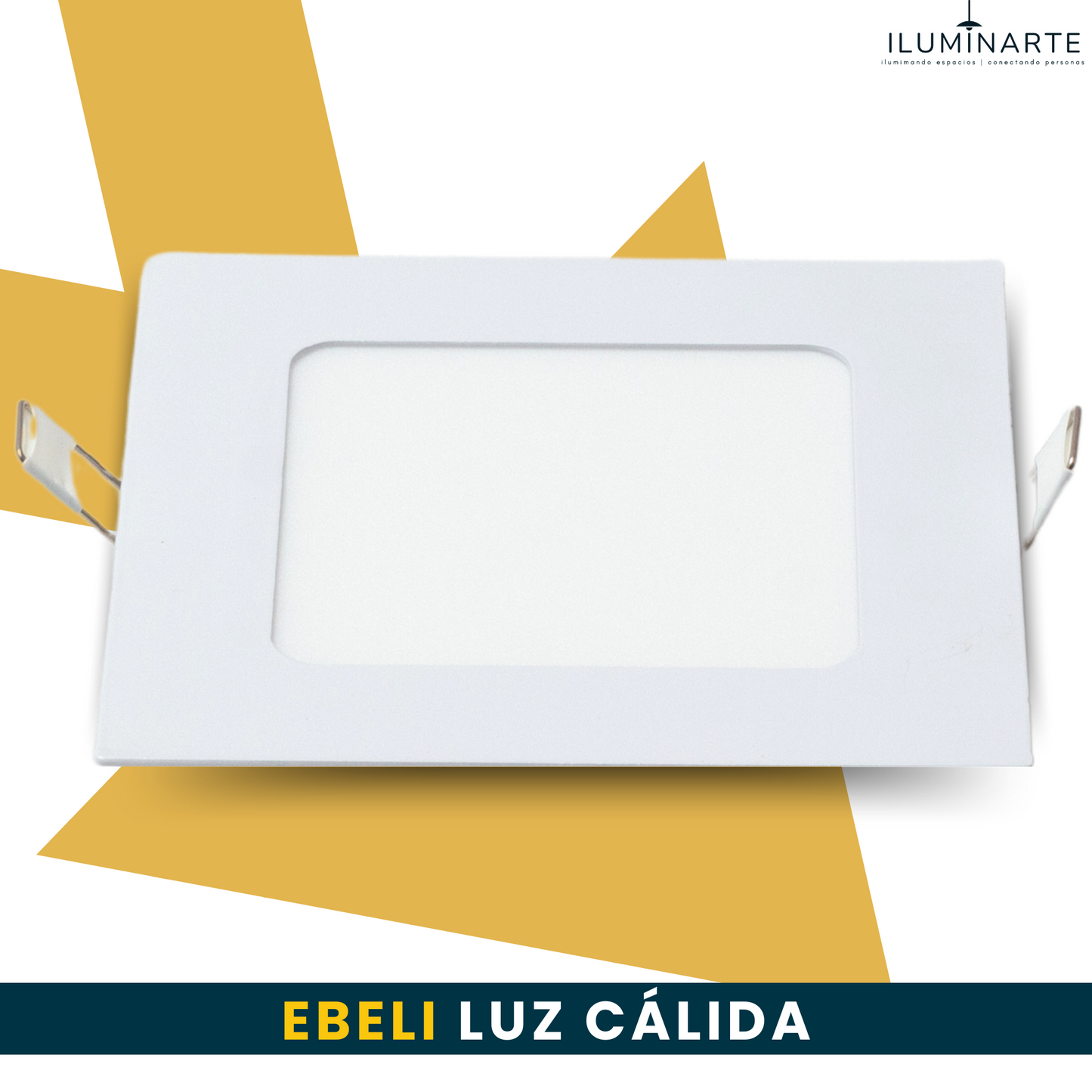 EBELI Lampara P/Empotrar Cuadrada 6W Luz Calida 3000K