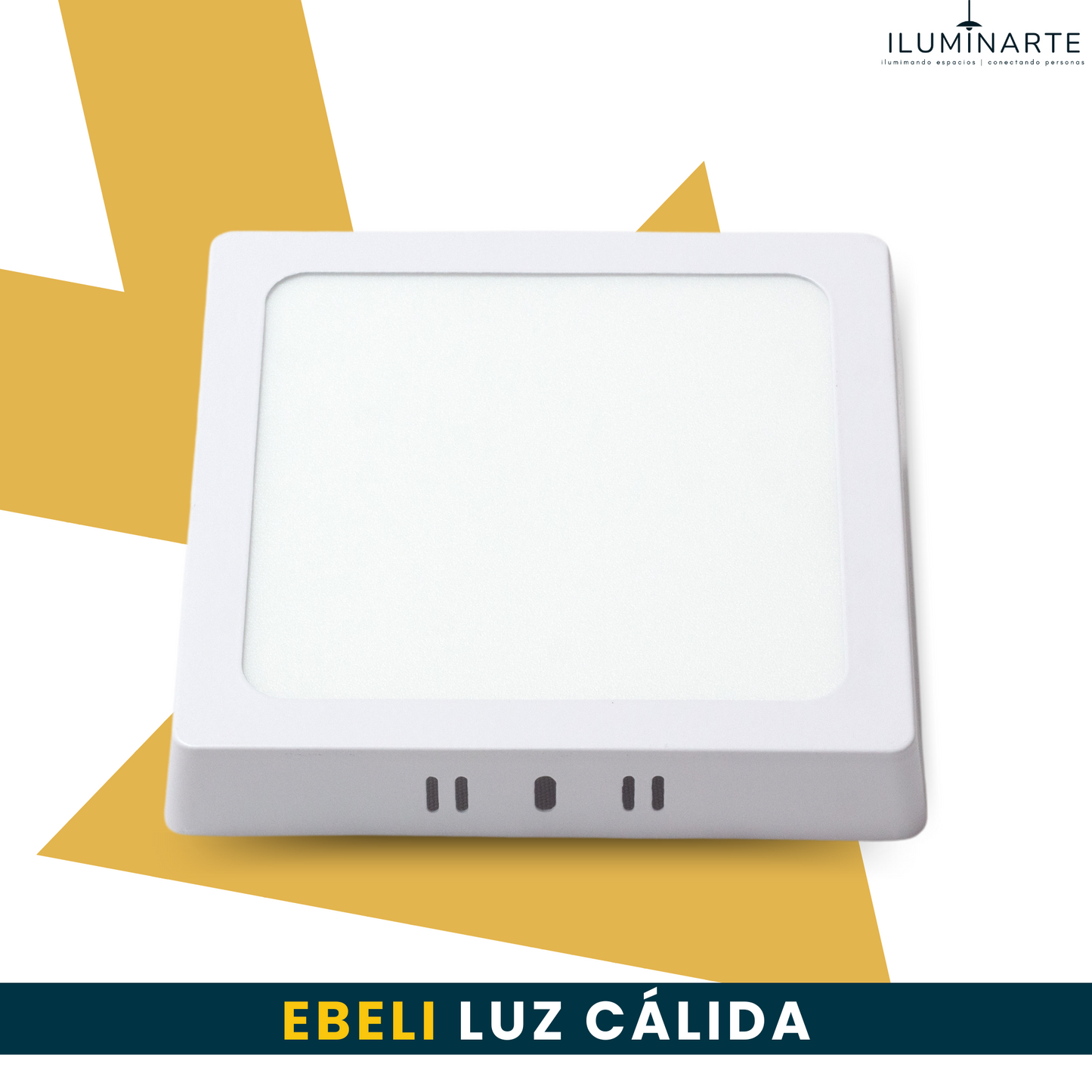 EBELI Lampara Superficial Cuadrada 12W Luz Calida 3000K