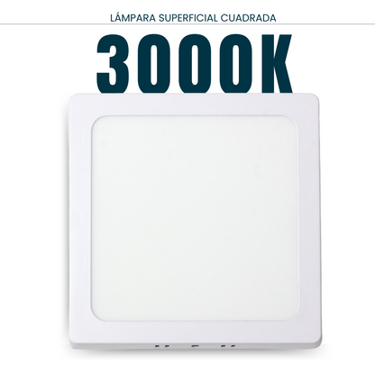 EBELI Lampara Superficial Cuadrada 12W Luz Calida 3000K