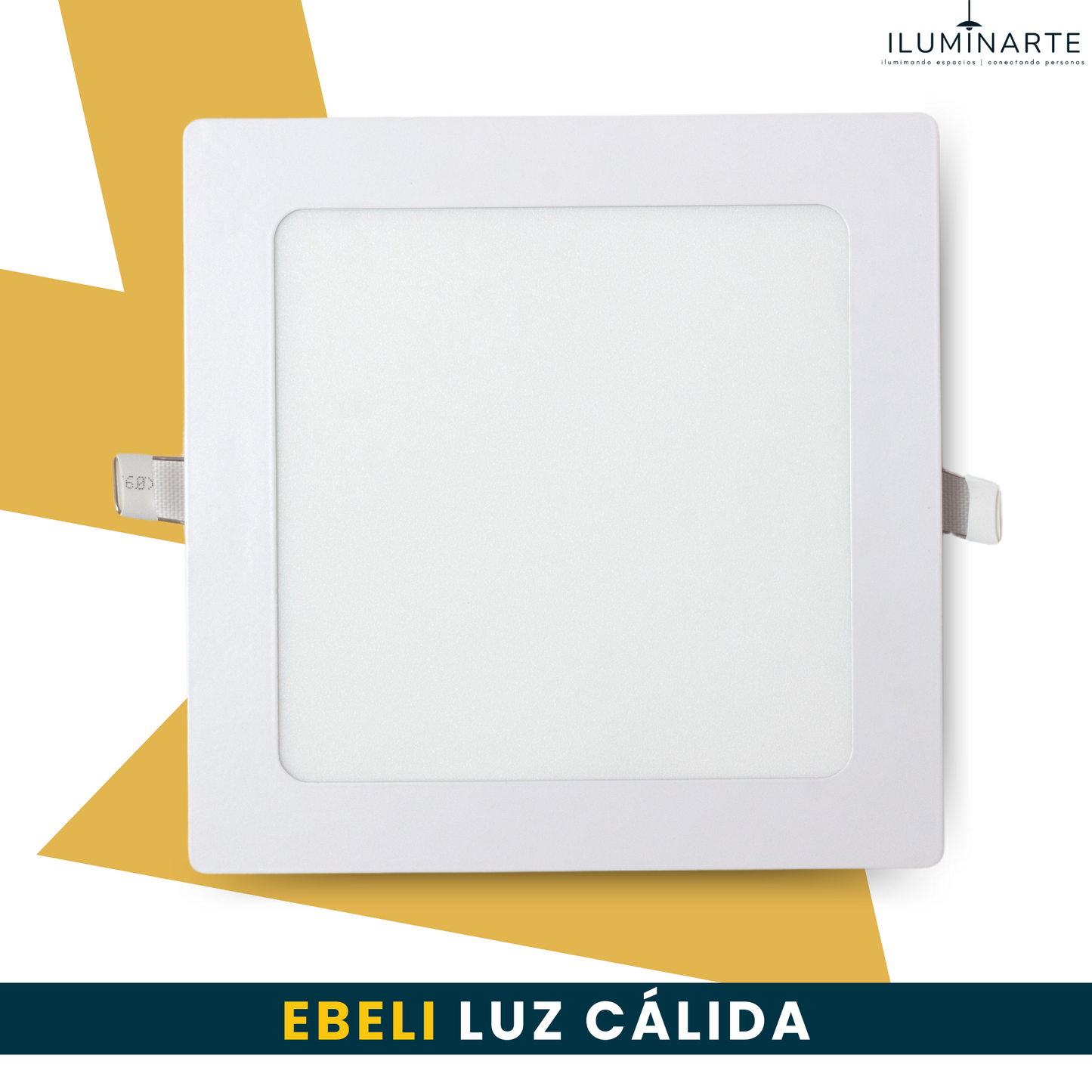 EBELI Lampara P/Empotrar Cuadrada 12W Luz Calida 3000K