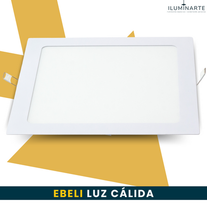 EBELI Lampara P/Empotrar Cuadrada 18W Luz Calida 3000K